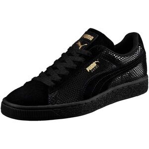 PUMA Suede Gold 361862 01 Women's Black Lace Up Low Top Sneaker Shoes